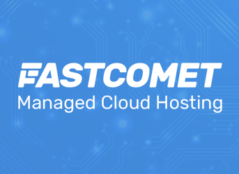 The FastComet logo, a symbol of speed and reliability in web hosting services.